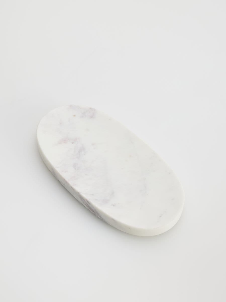 Tavă marmorată - alb - RESERVED
