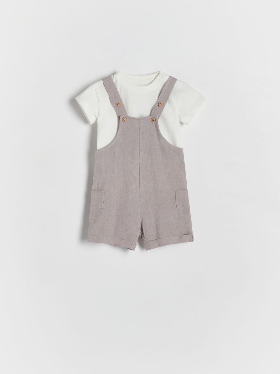 BABIES` T-SHIRT & DUNGAREES - siva - RESERVED