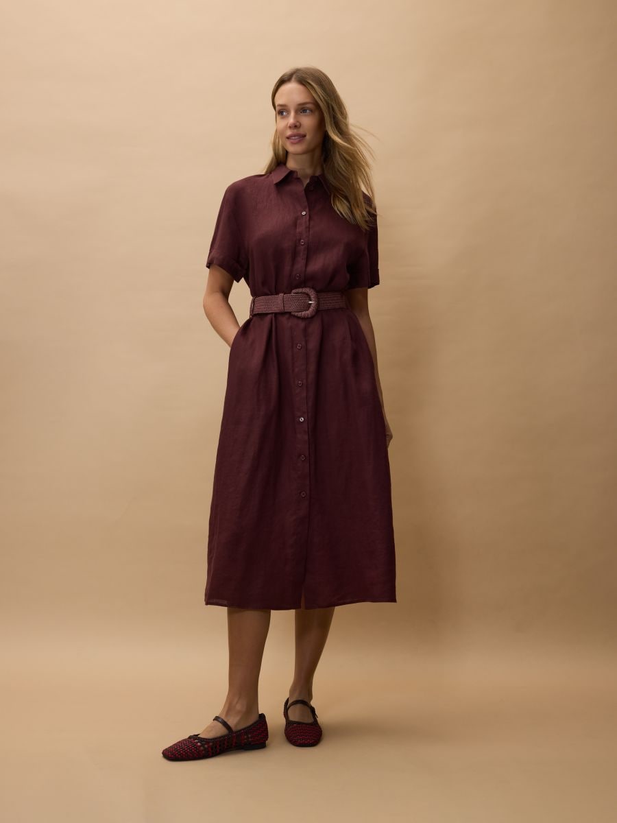 LADIES` DRESS & BELT - tumepruun - RESERVED