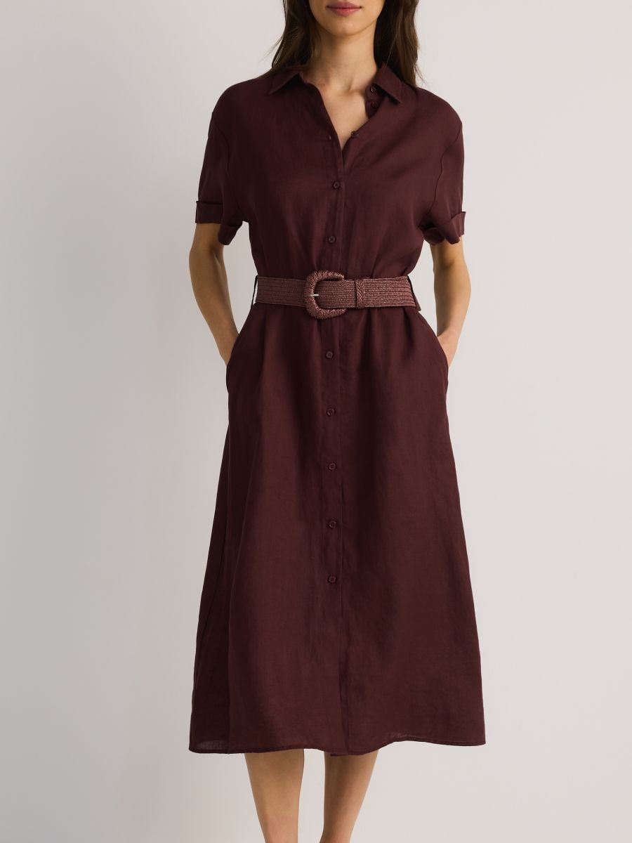 LADIES` DRESS & BELT - dunkelbraun - RESERVED