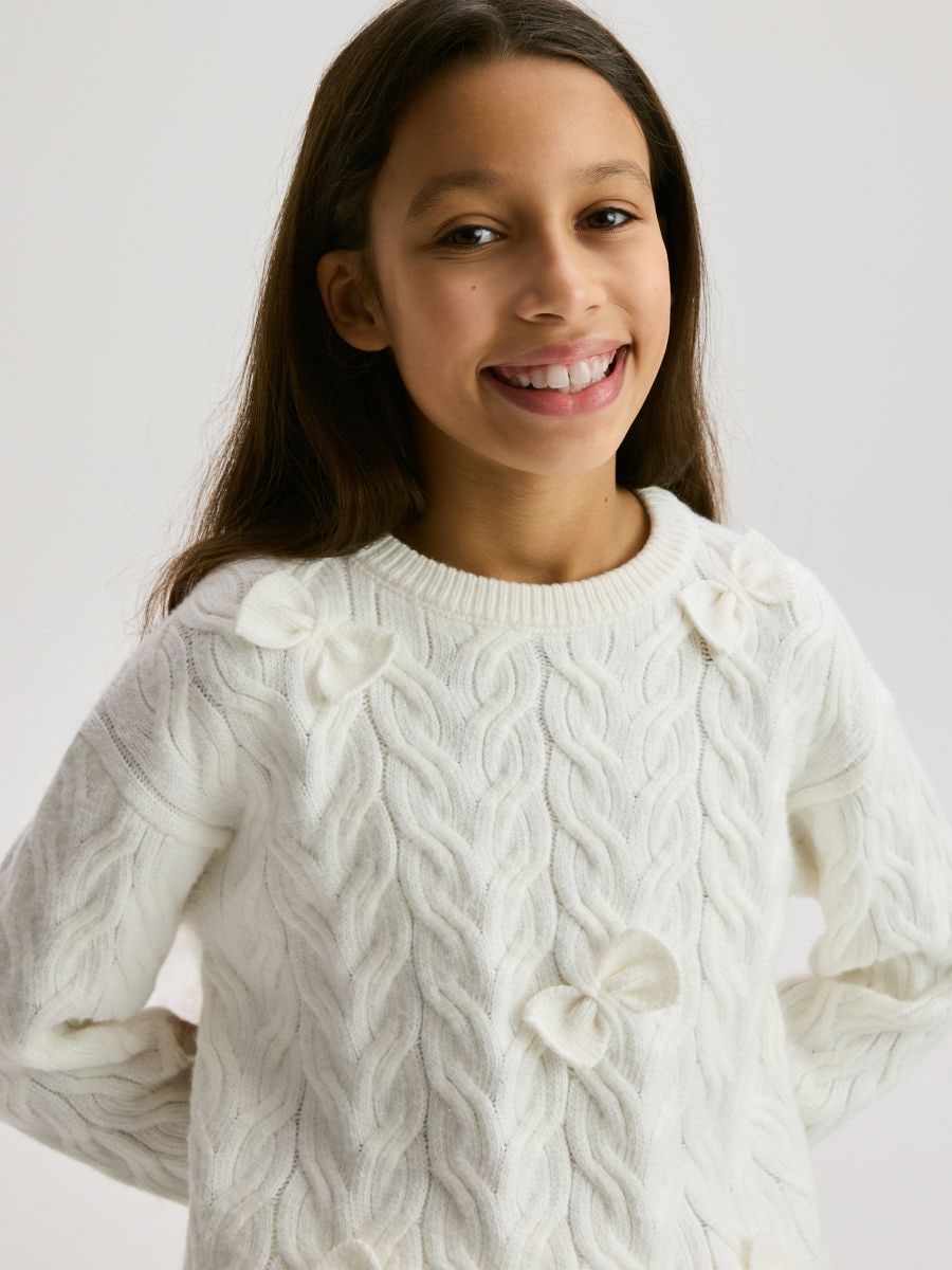 GIRLS` SWEATER - krem - RESERVED
