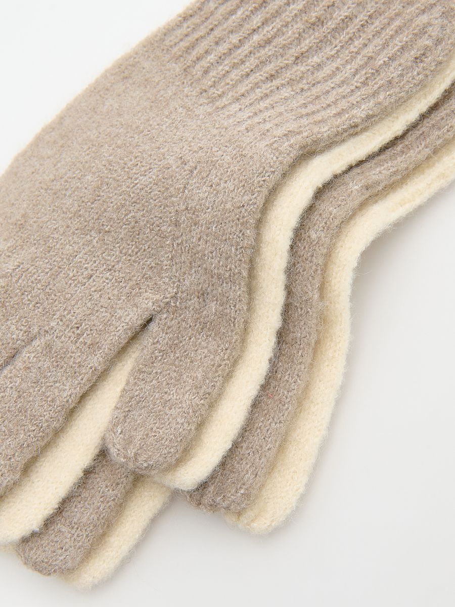 Handschuhe mit Wollzusatz, 2er-Pack - creme - RESERVED - 2