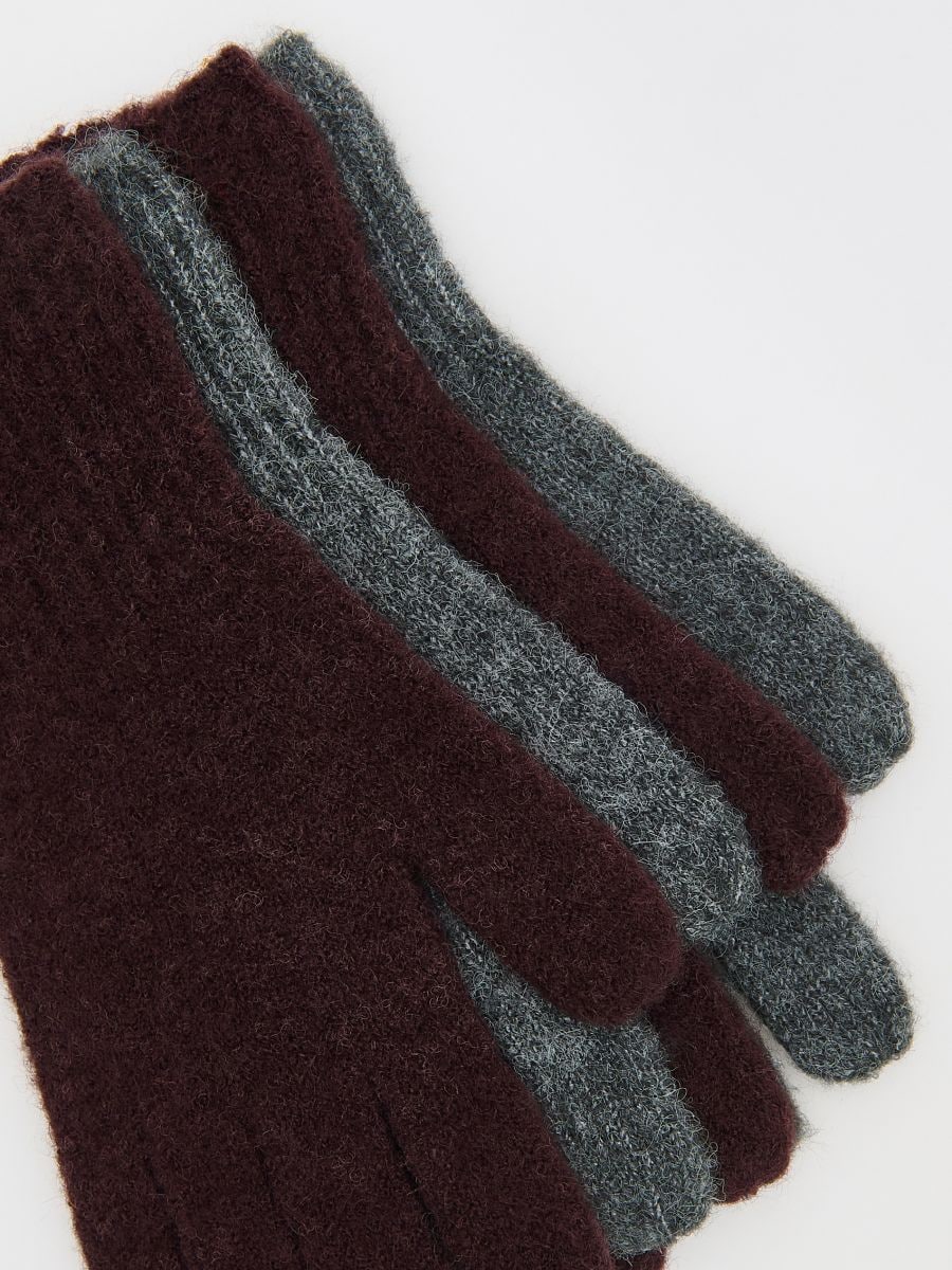 Handschuhe mit Wollzusatz, 2er-Pack - burgundy - RESERVED - 2