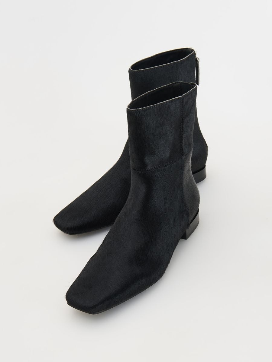 Ladies black suede ankle boots best sale