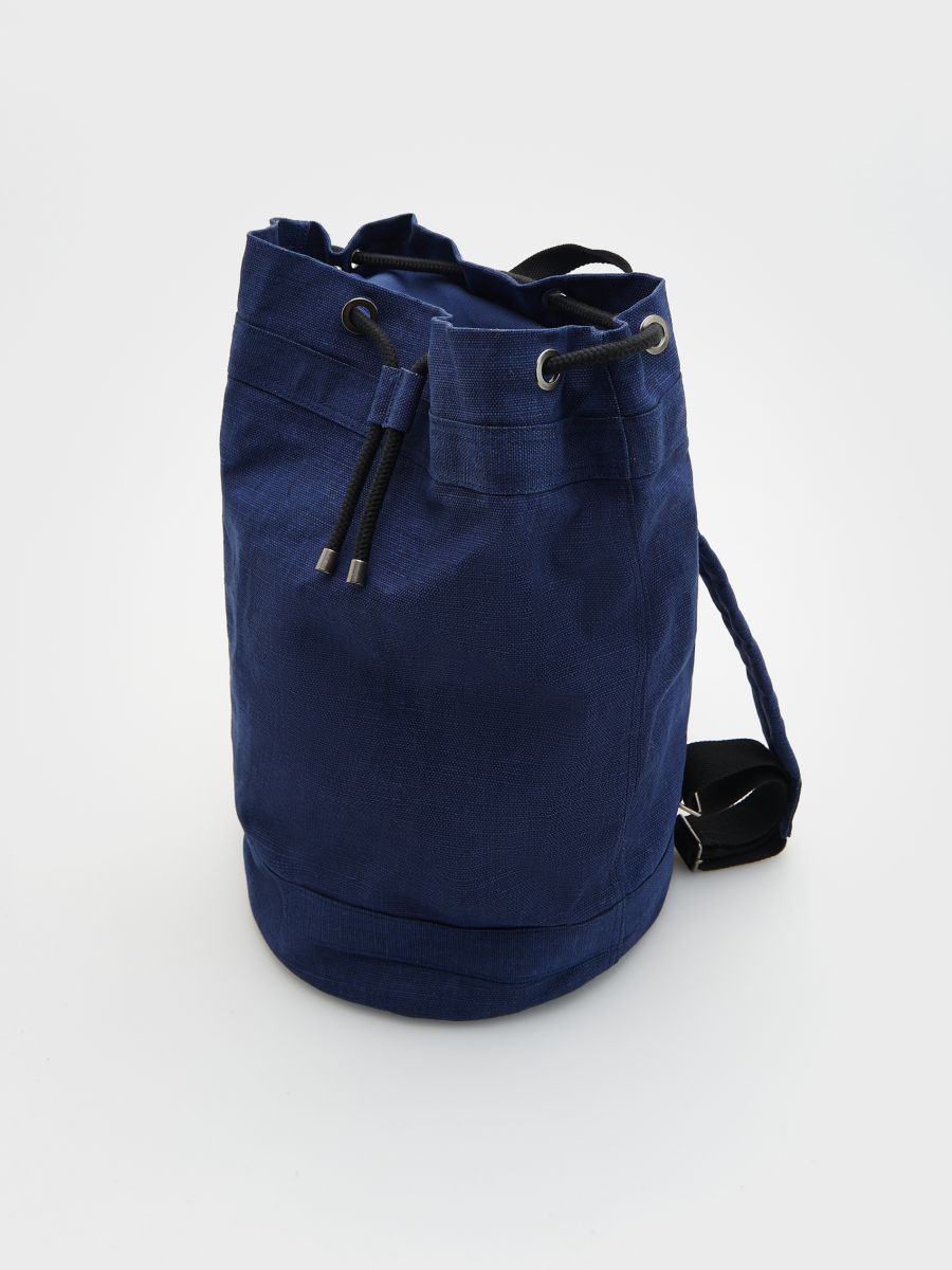 Plain backpack with handle - navy - RESERVED - 2