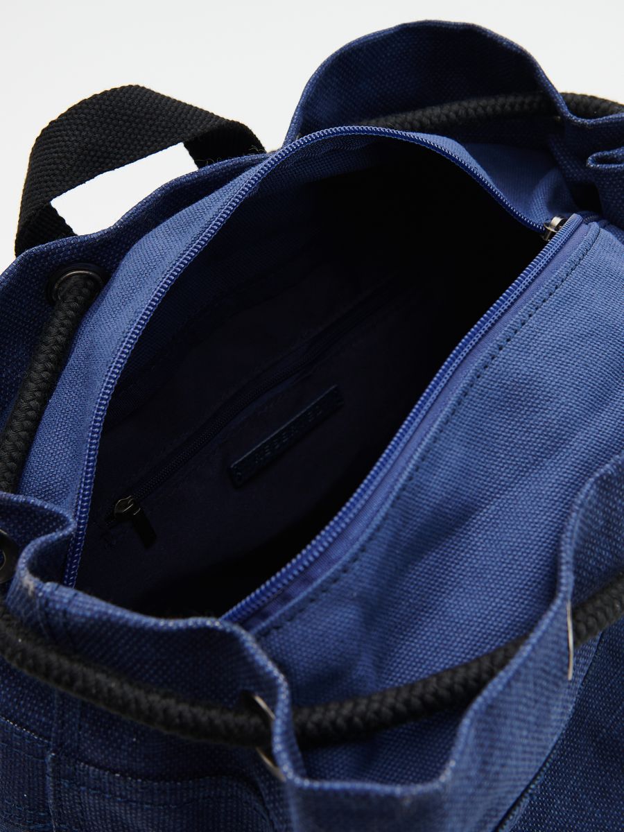 Plain backpack with handle - navy - RESERVED - 5