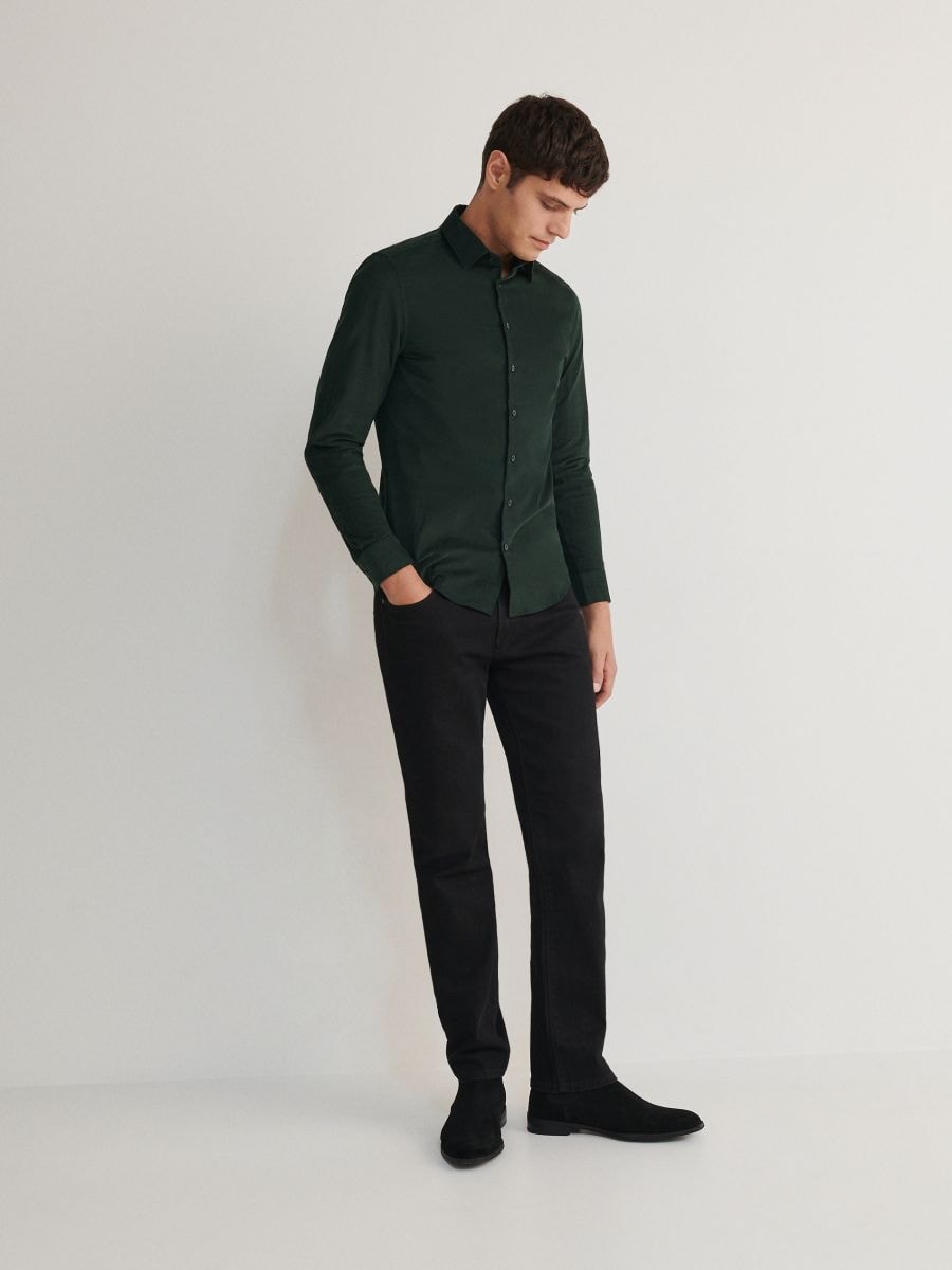 Buy Men Olive Slim Fit Formal Shirts Online - 798324 | Peter England