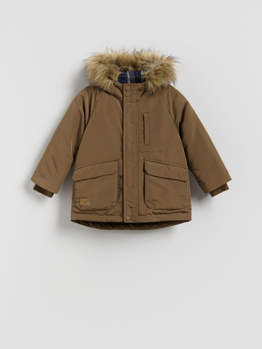 Hooded jacket - beige - RESERVED