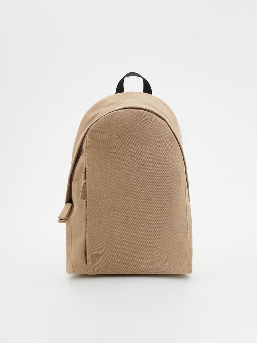 Plain fabric backpack - beige - RESERVED - 2