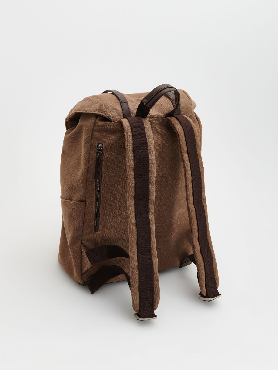 Large capacity backpack with pockets - golden brown - RESERVED - 5