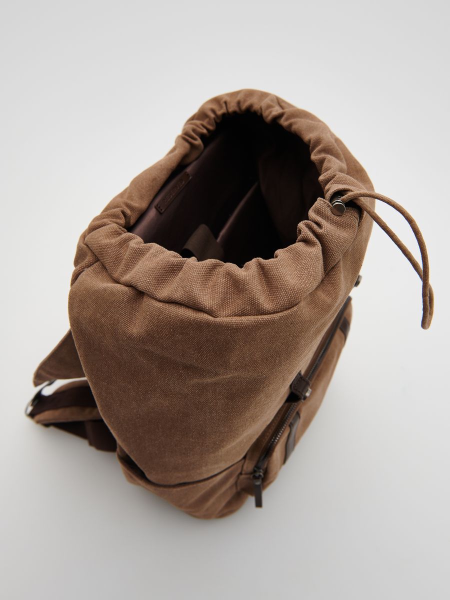 Large capacity backpack with pockets - golden brown - RESERVED - 6