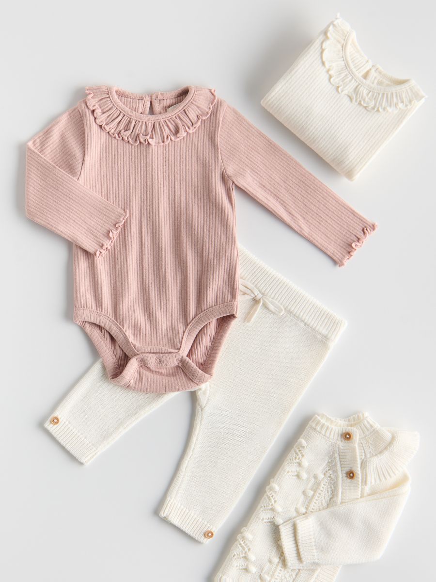 Body aus Rippstrick, 2er-Pack - staubrosa - RESERVED