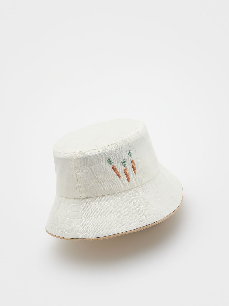 Puuvillane bucket hat - kreemvalge - RESERVED