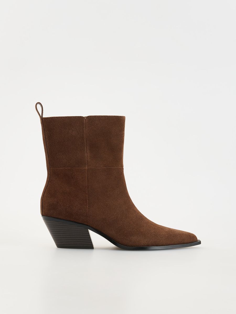 Suede heeled ankle boots - brown - RESERVED - 3