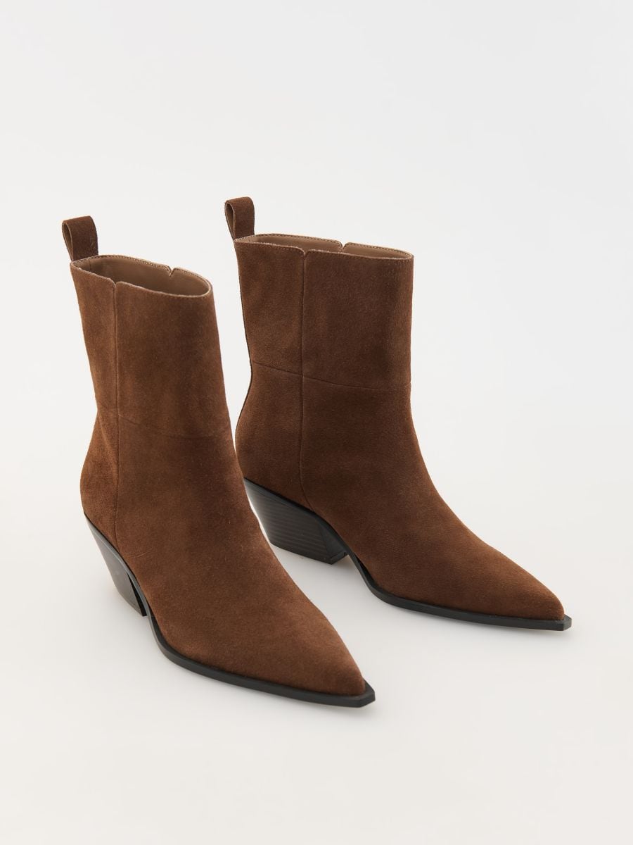 Suede heeled ankle boots - brown - RESERVED - 4
