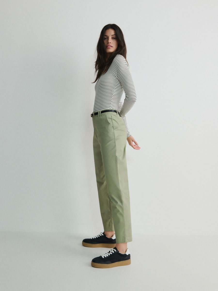 Greenfibre Coffee Brown Slim Fit Trousers