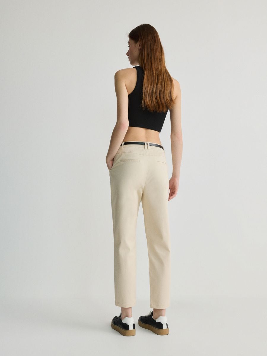 Hlače chino s pasom - beige - RESERVED - 3