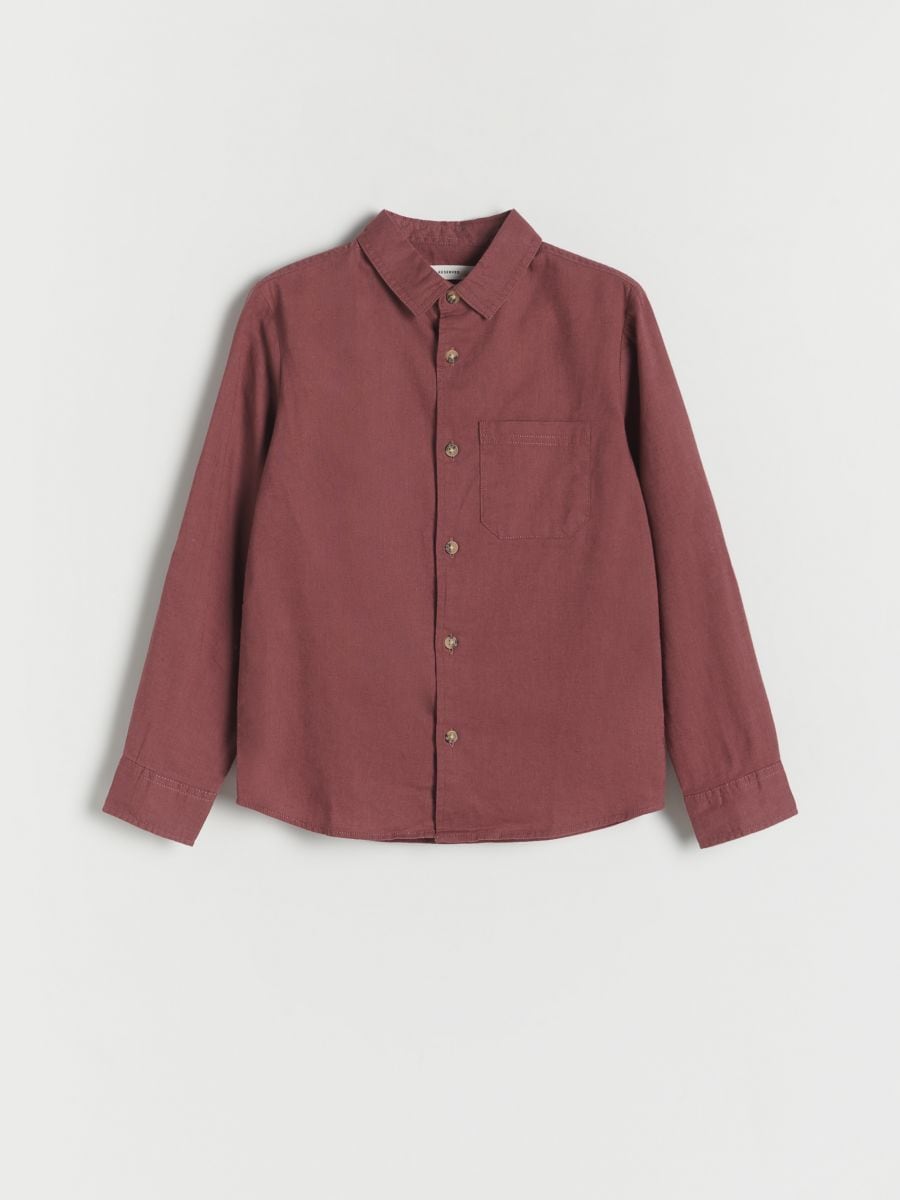 Camicia in misto lino - maroon - RESERVED