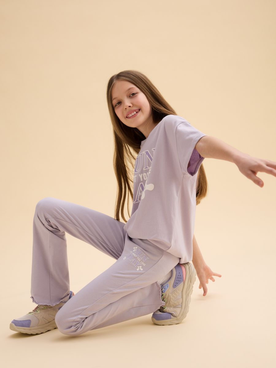 Printed flare trousers - lavender - RESERVED - 2