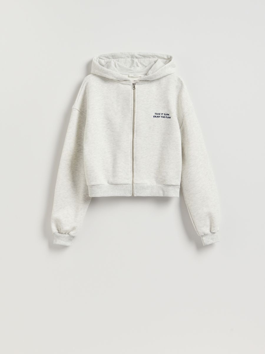Zip up hoodie - light grey - RESERVED