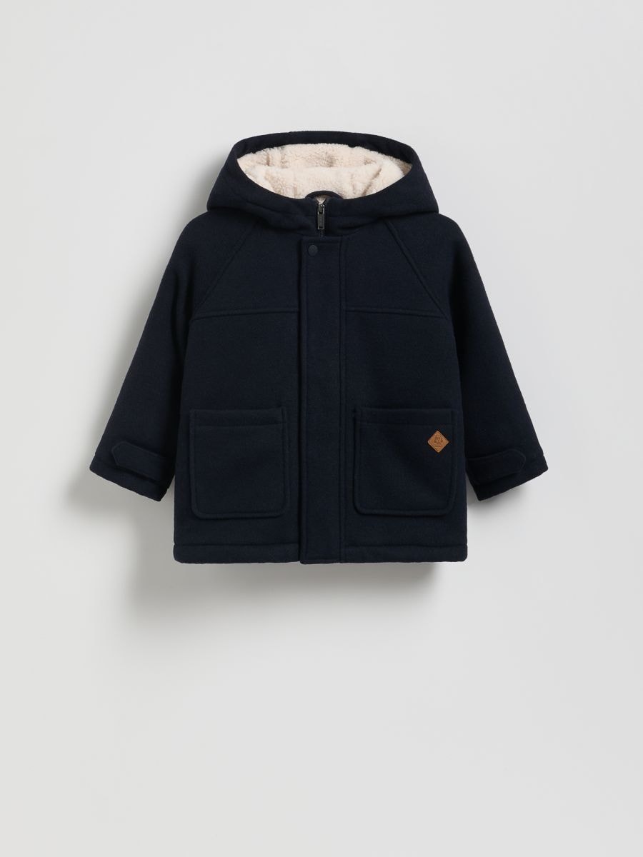 Kurtka z domieszką wełny - granatowy - RESERVED