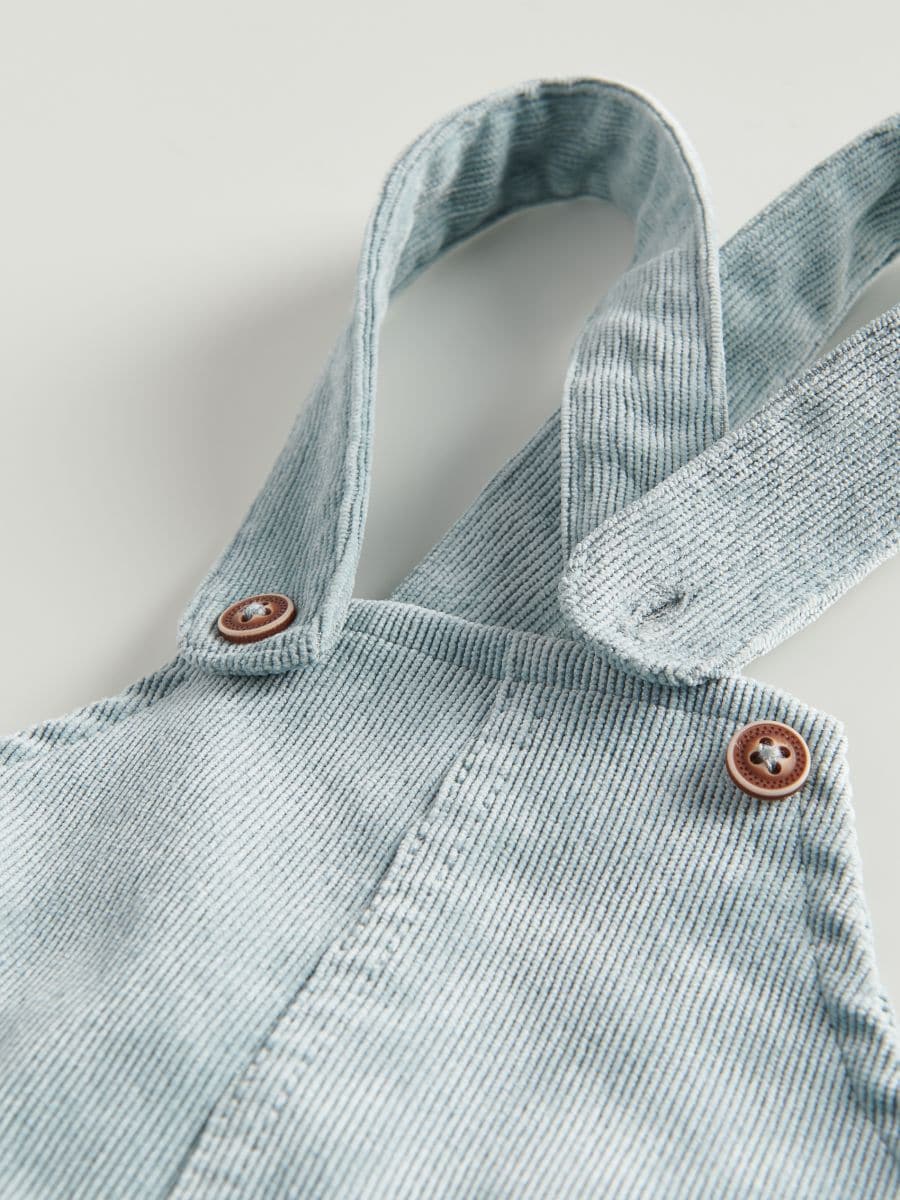 Corduroy dungarees with pockets - light green - RESERVED - 3