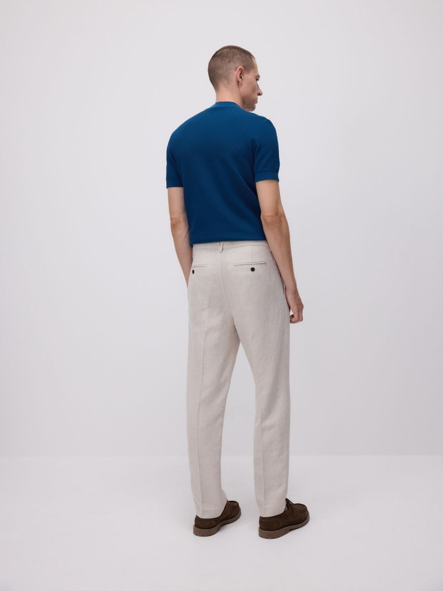 Chino regular kelnės su linu - kūno spalva - RESERVED - 3