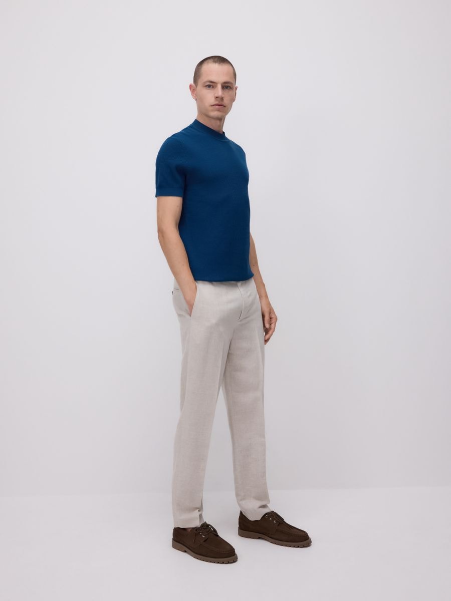Chino regular kelnės su linu - kūno spalva - RESERVED - 4