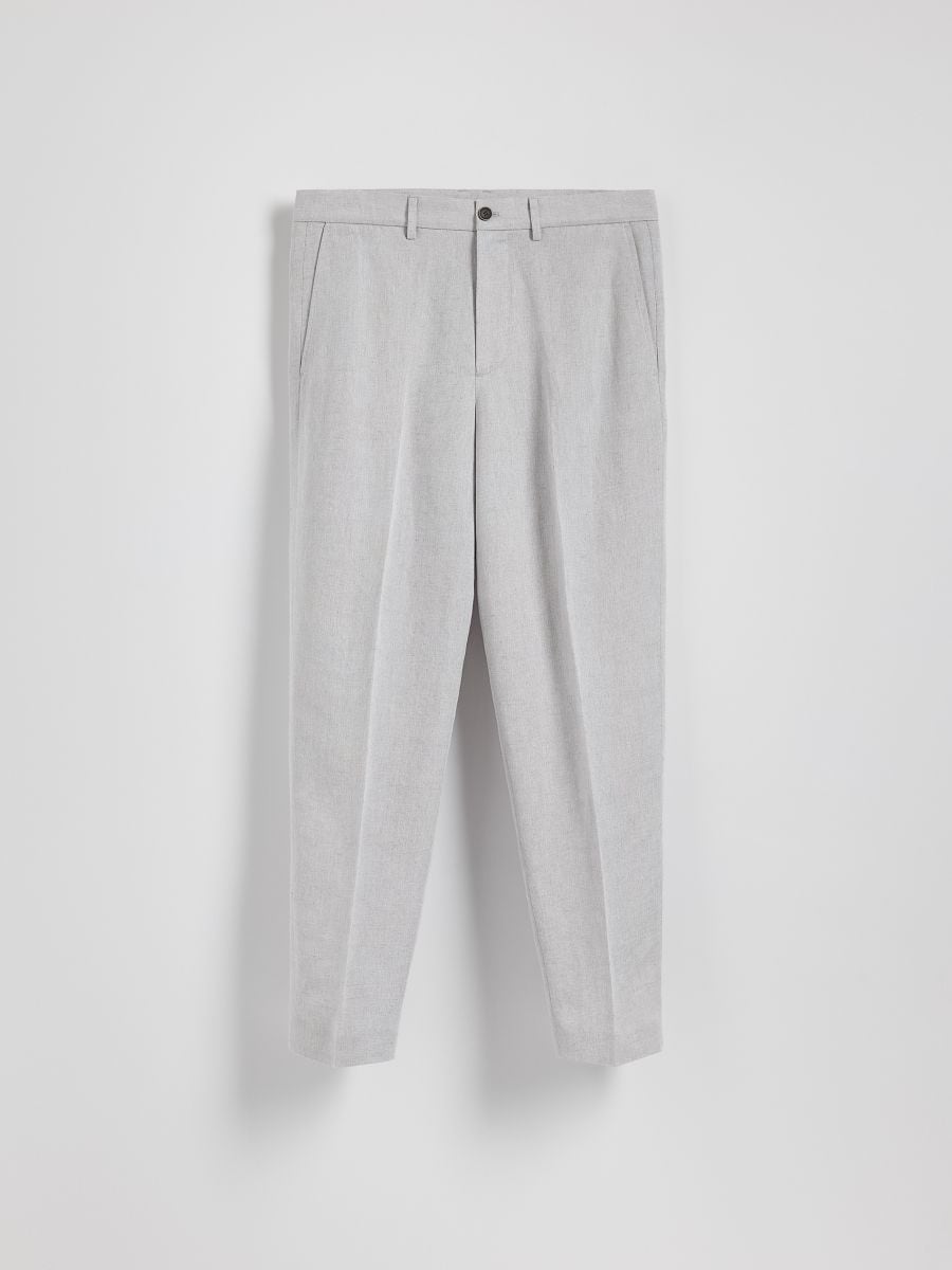 Chino regular trousers with linen blend - light grey - RESERVED - 4