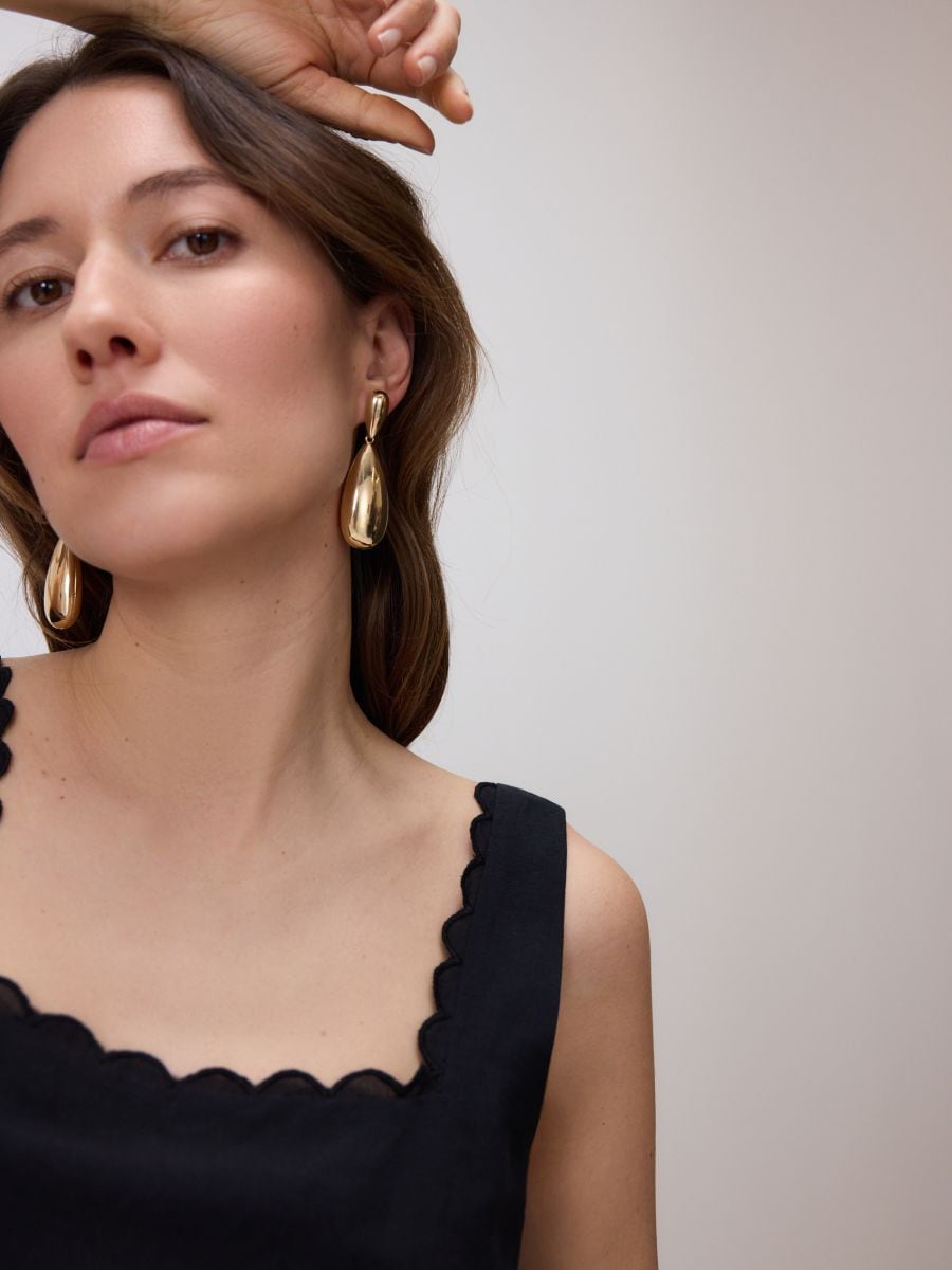 Teardrop drop earrings - golden - RESERVED - 4