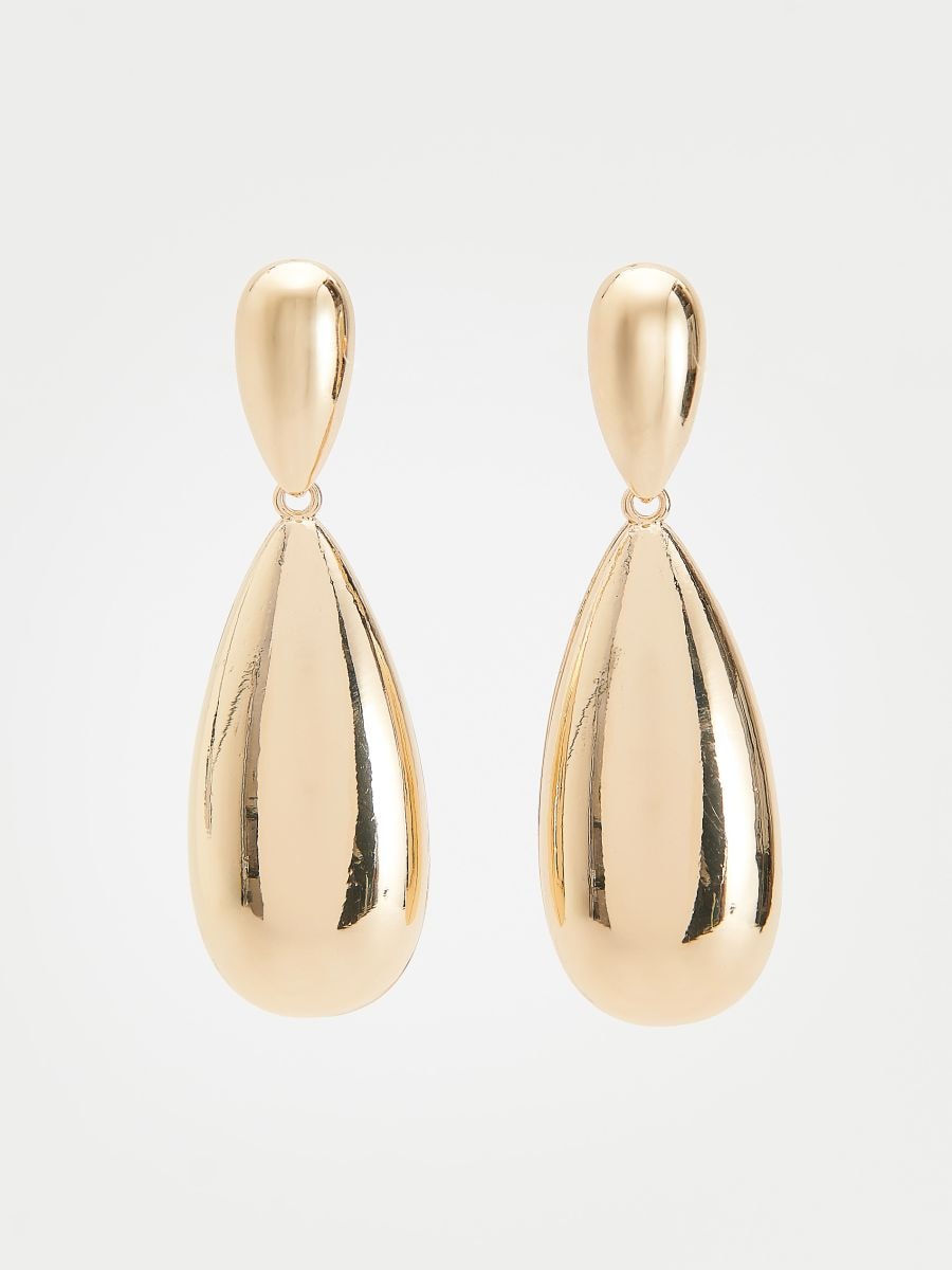 Teardrop drop earrings - golden - RESERVED - 2