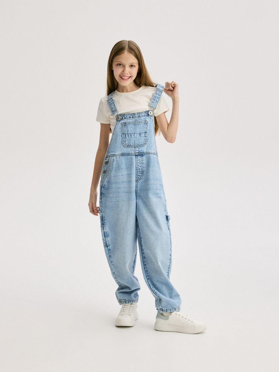 GIRLS` DUNGAREES - BLÅ - RESERVED