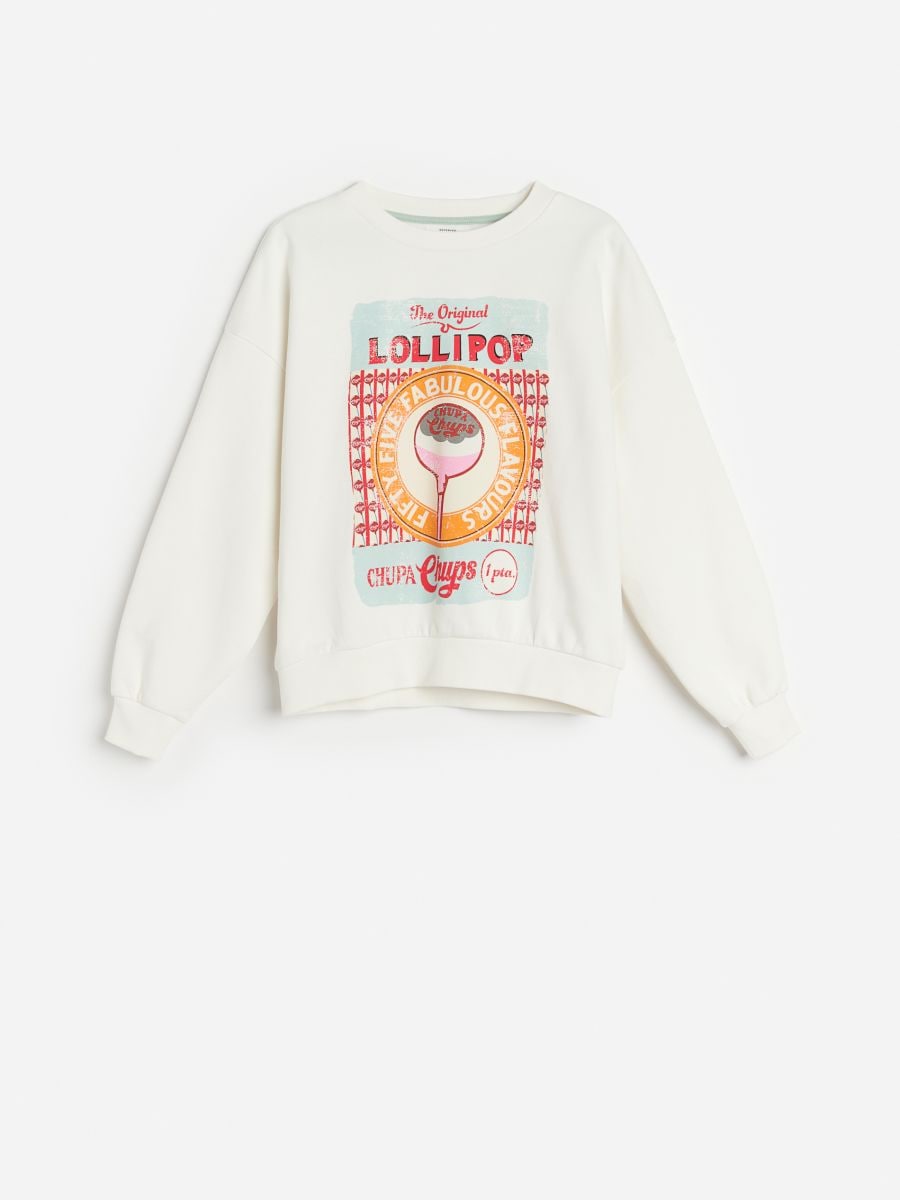 Chupa Chups sweatshirt with print - cream - RESERVED - 4