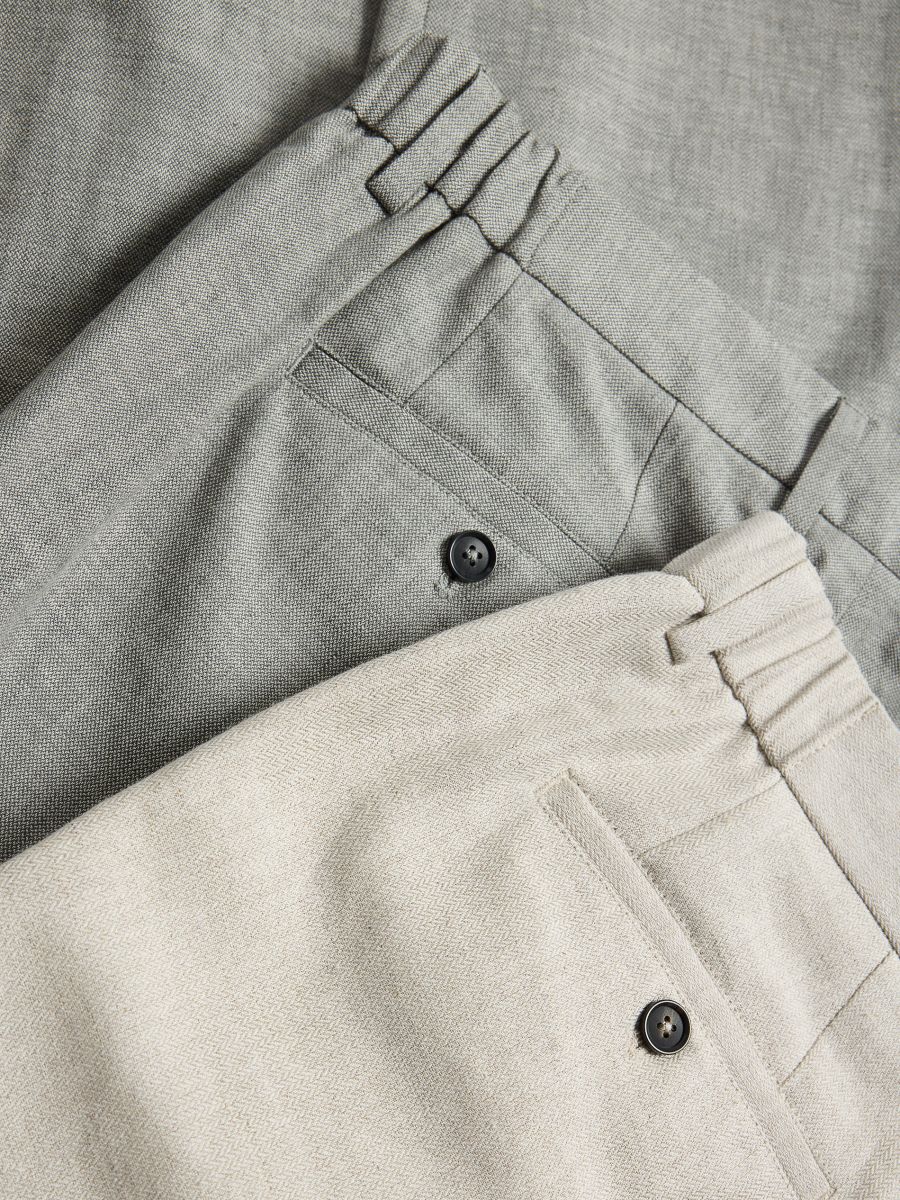 Chino regular trousers with linen blend - beige - RESERVED - 6