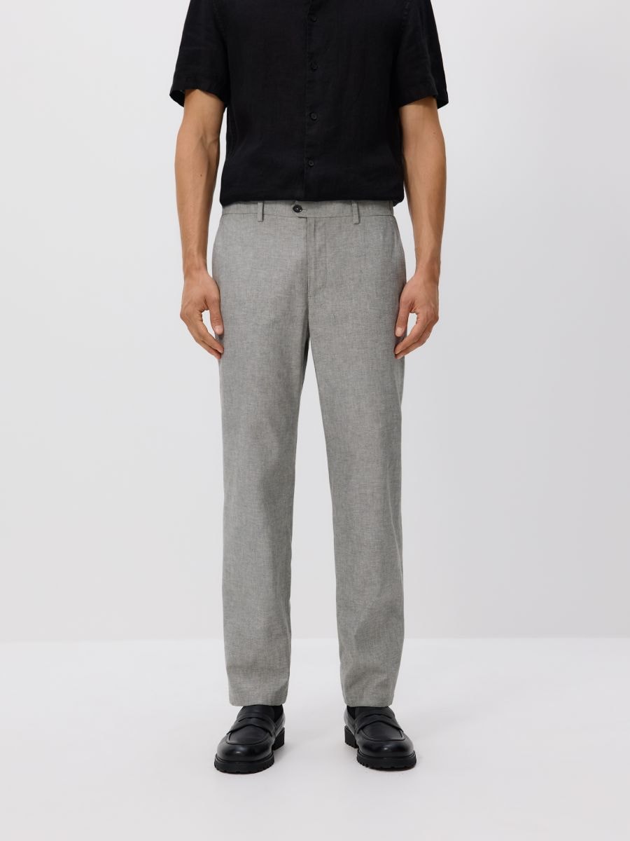 Chino regular pantalone s mešavinom lana - maslina - RESERVED - 3