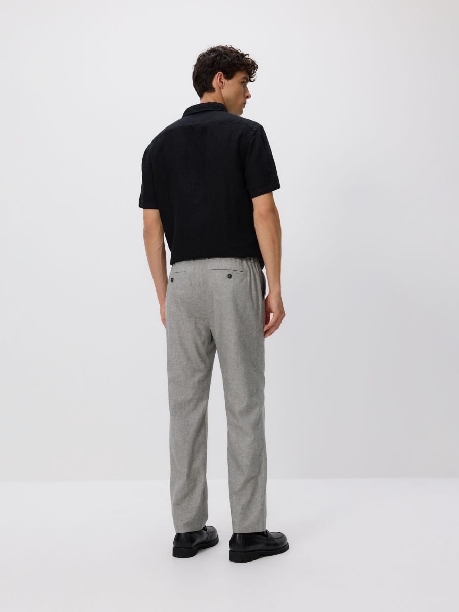 Chino regular pantalone s mešavinom lana - maslina - RESERVED - 4
