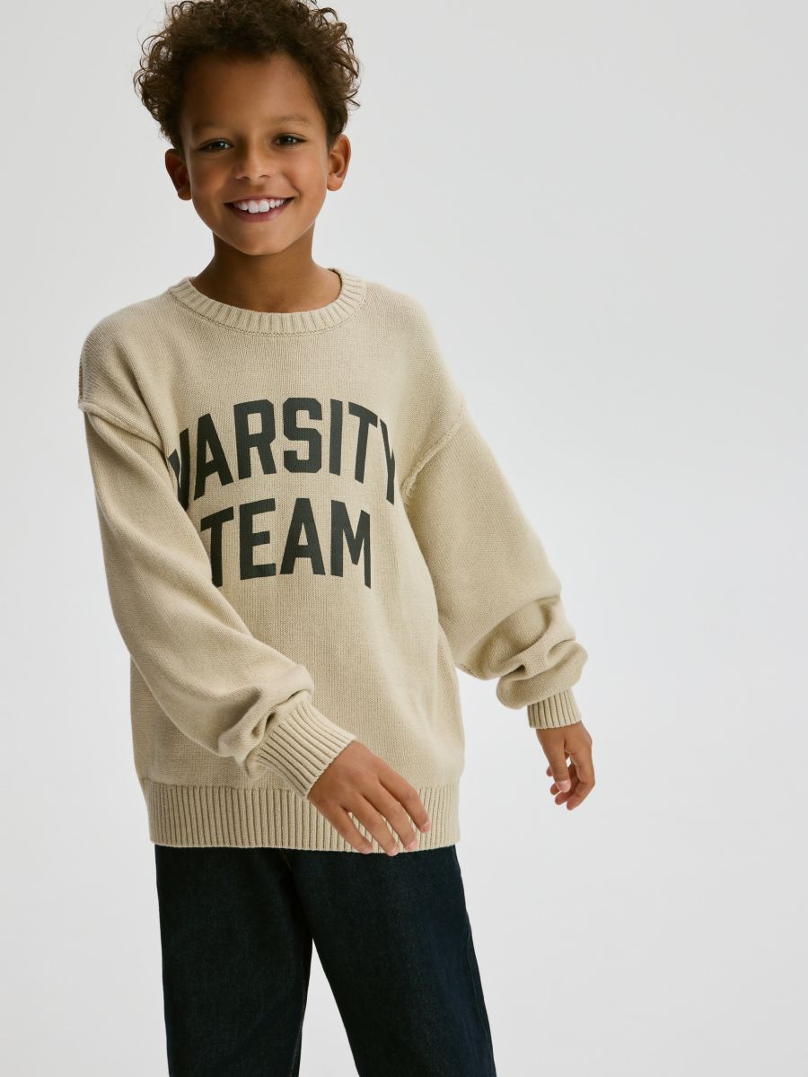 Cotton jumper - beige - RESERVED