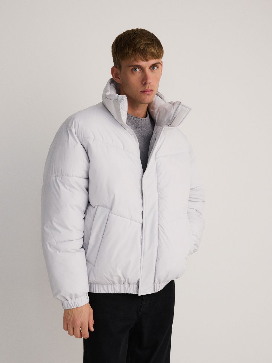 Quilted jacket with stand up collar - cream - RESERVED - 2