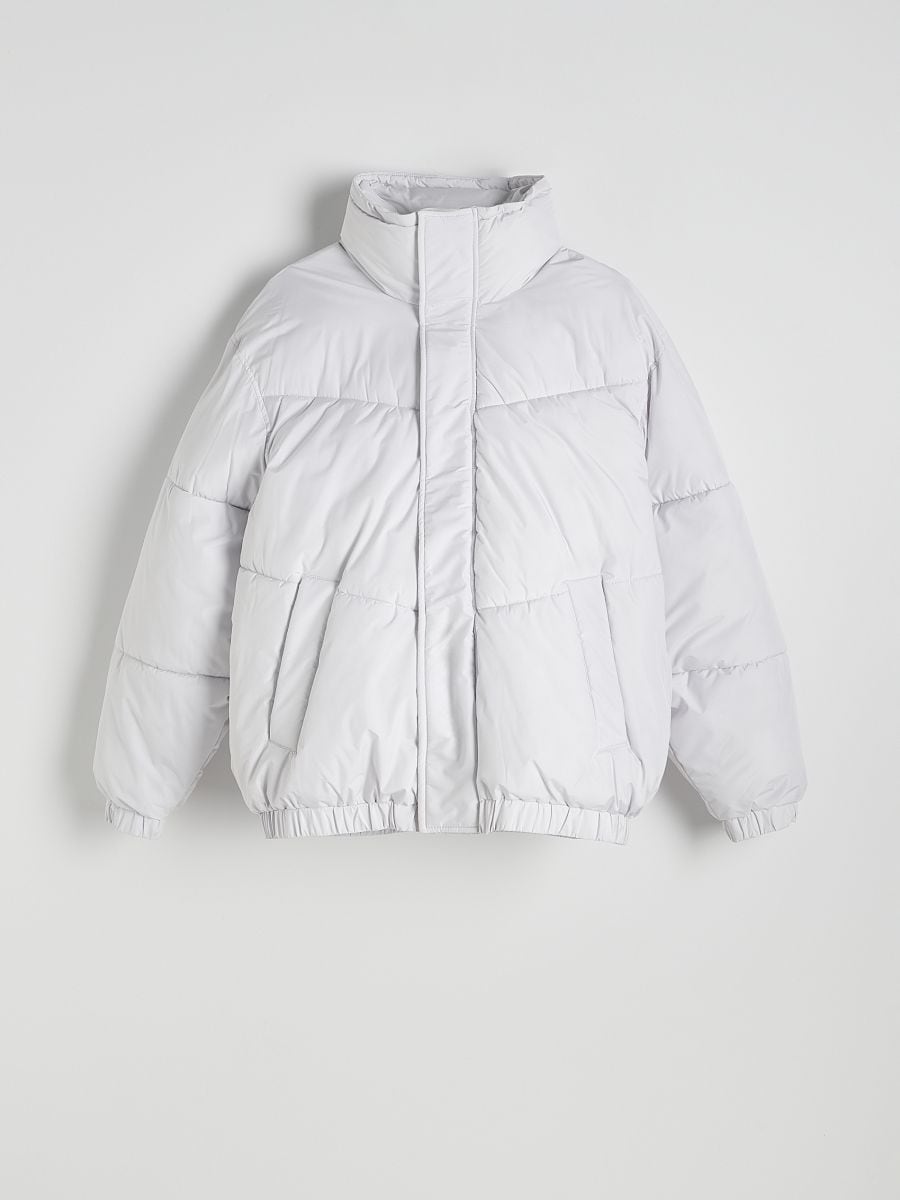 Quilted jacket with stand up collar - cream - RESERVED - 5
