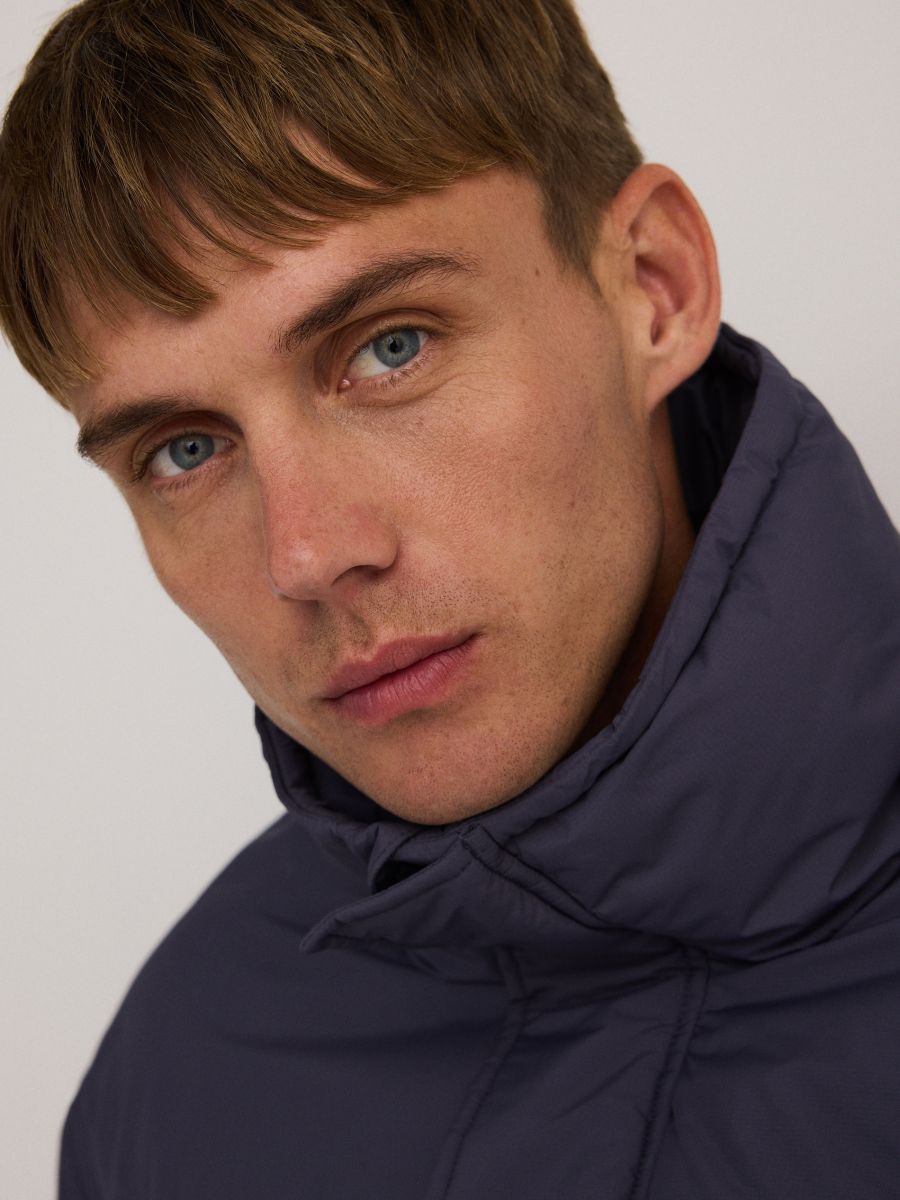 Quilted jacket with stand up collar - violet - RESERVED - 3
