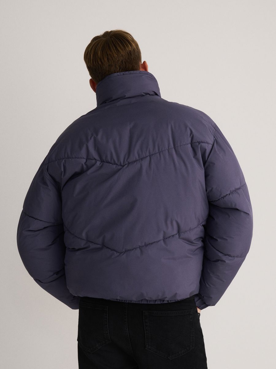 Quilted jacket with stand up collar - violet - RESERVED - 4