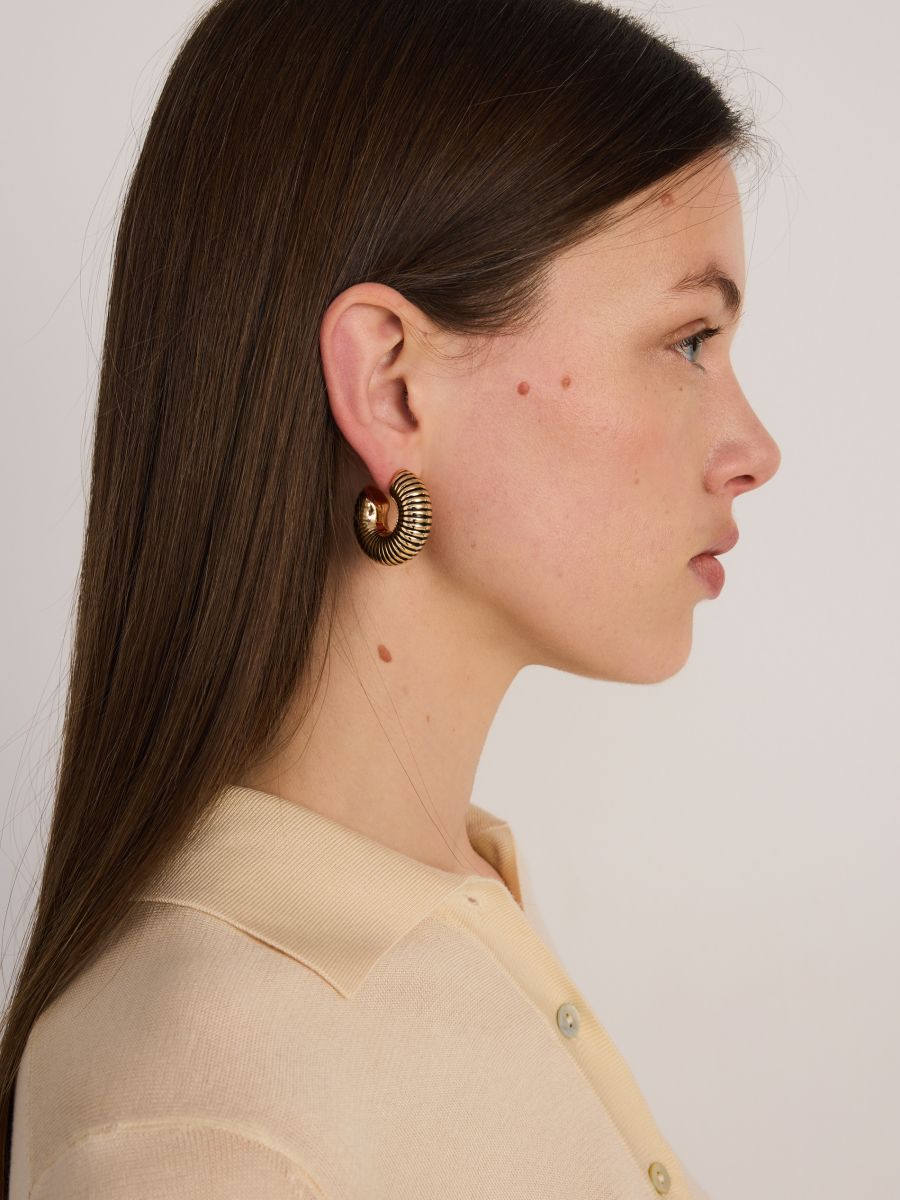 Circular drop earrings - golden - RESERVED - 3