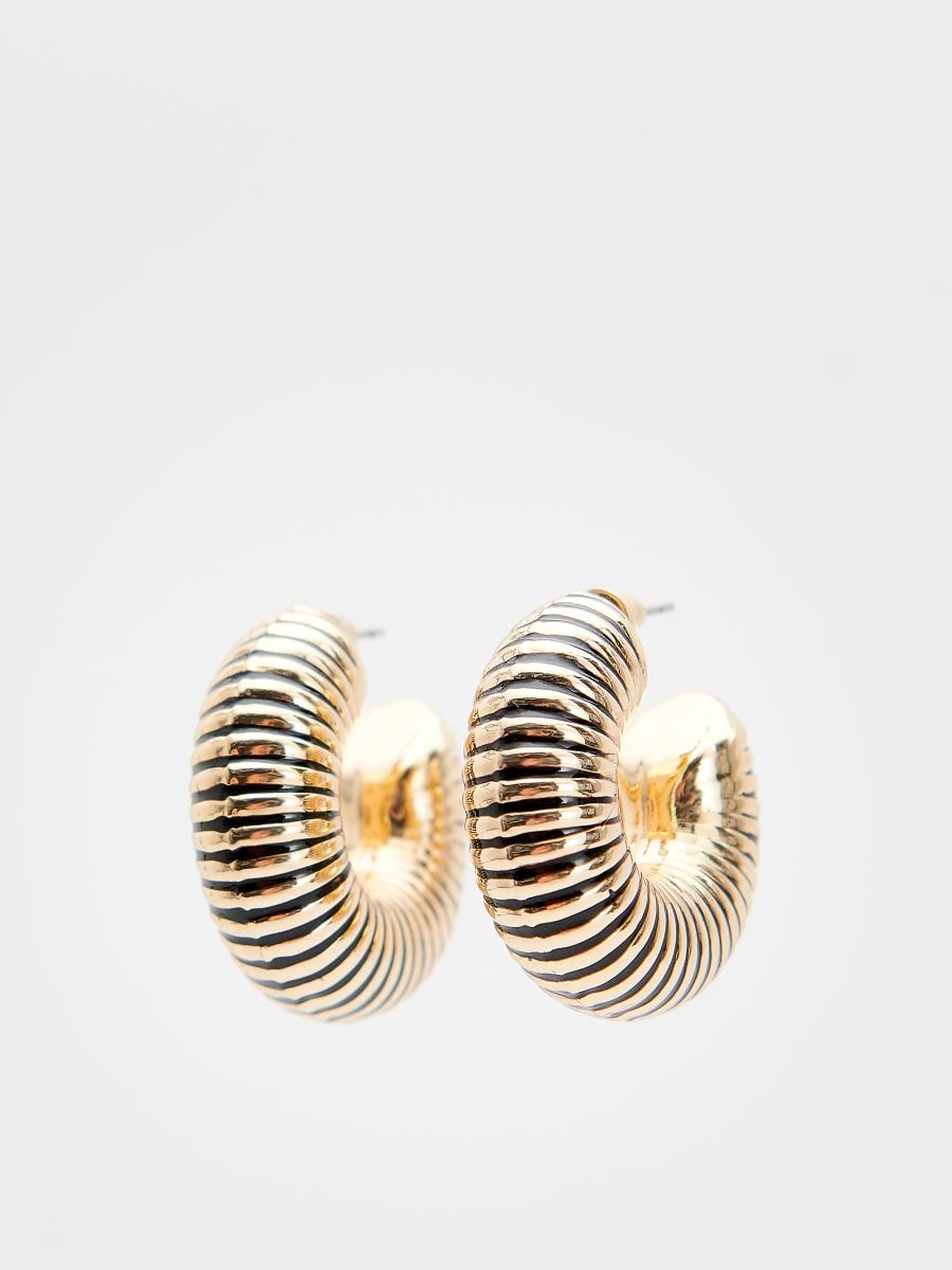 Circular drop earrings - golden - RESERVED - 2