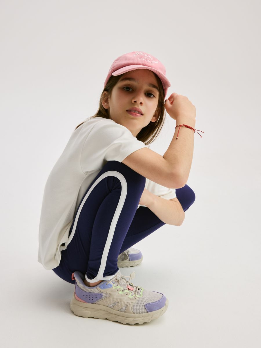 Leggings with side stripe - navy - RESERVED - 5