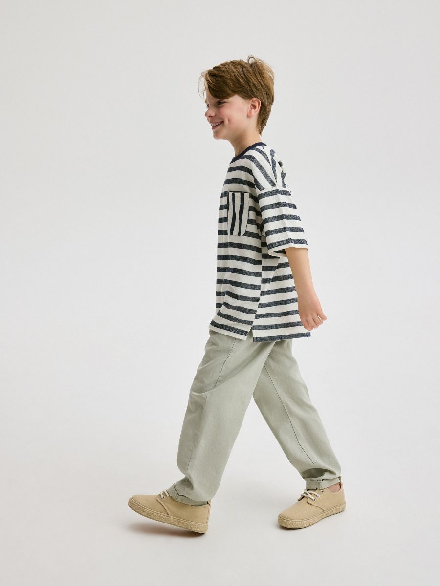 BOYS` TROUSERS - vert olive clair - RESERVED