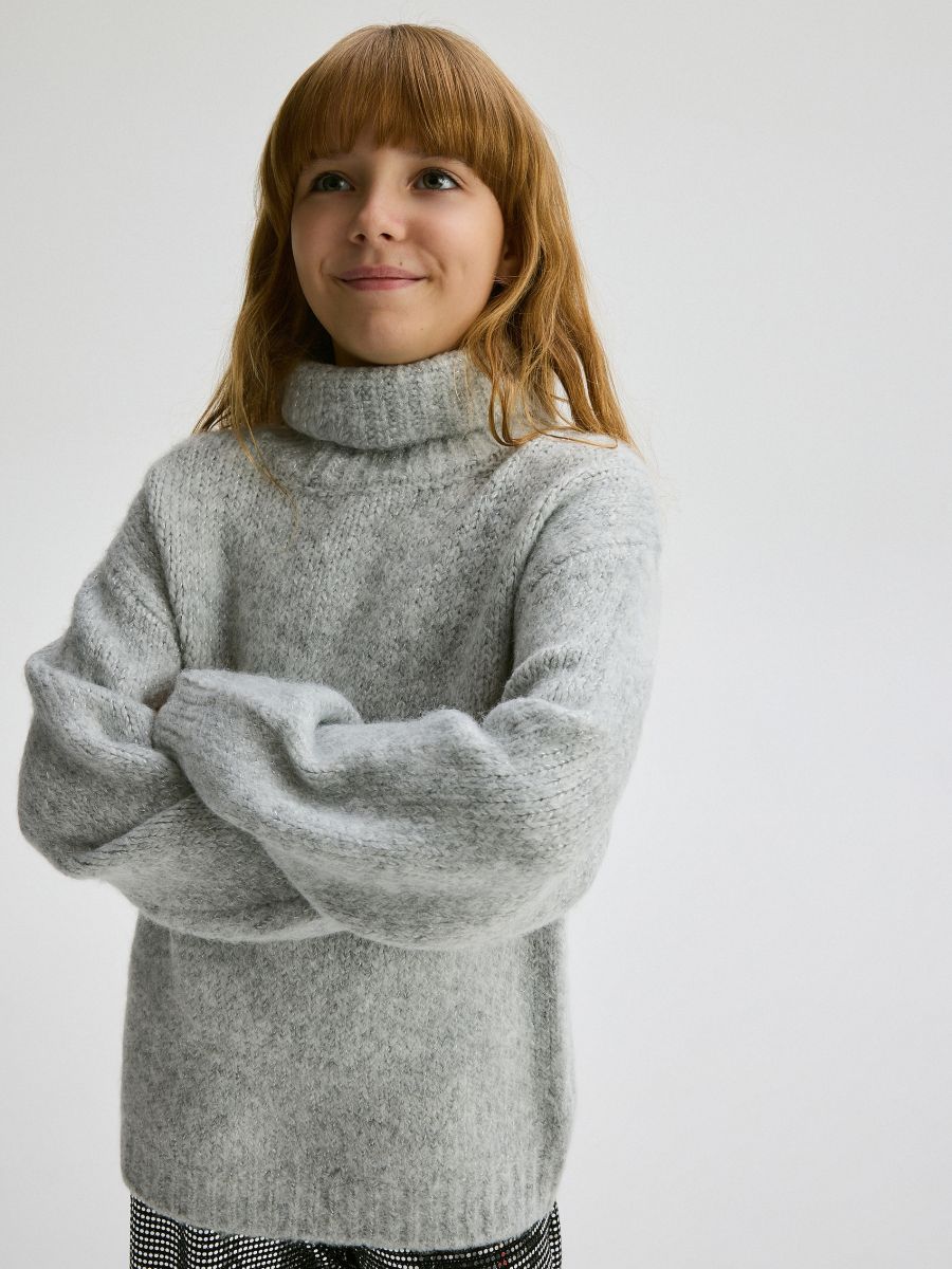 Turtleneck jumper - light grey - RESERVED - 2