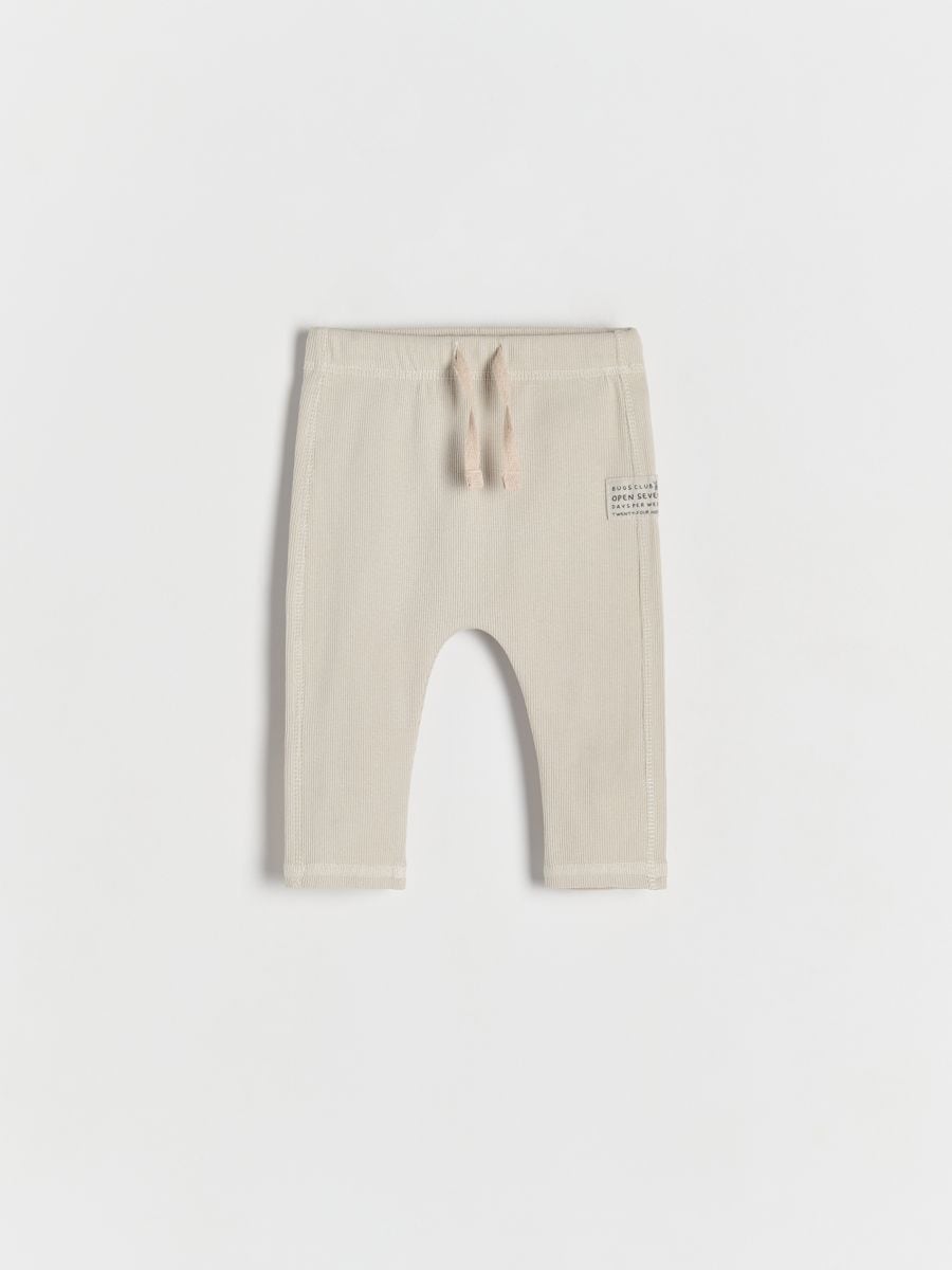 Cotton trousers - beige - RESERVED