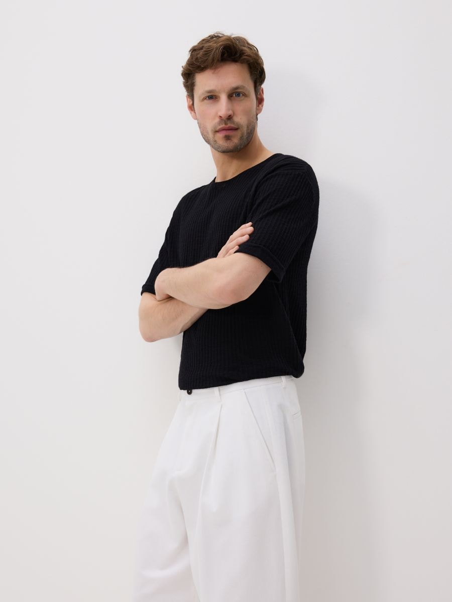 Loose trousers with linen blend - white - RESERVED - 4