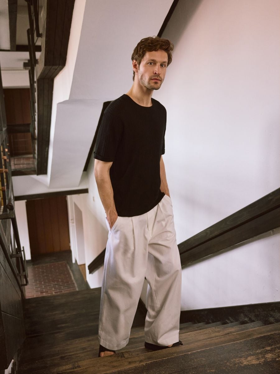 Loose trousers with linen blend - white - RESERVED - 2