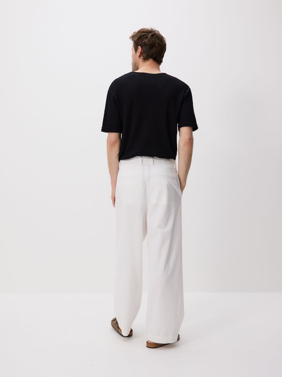 Loose trousers with linen blend - white - RESERVED - 5